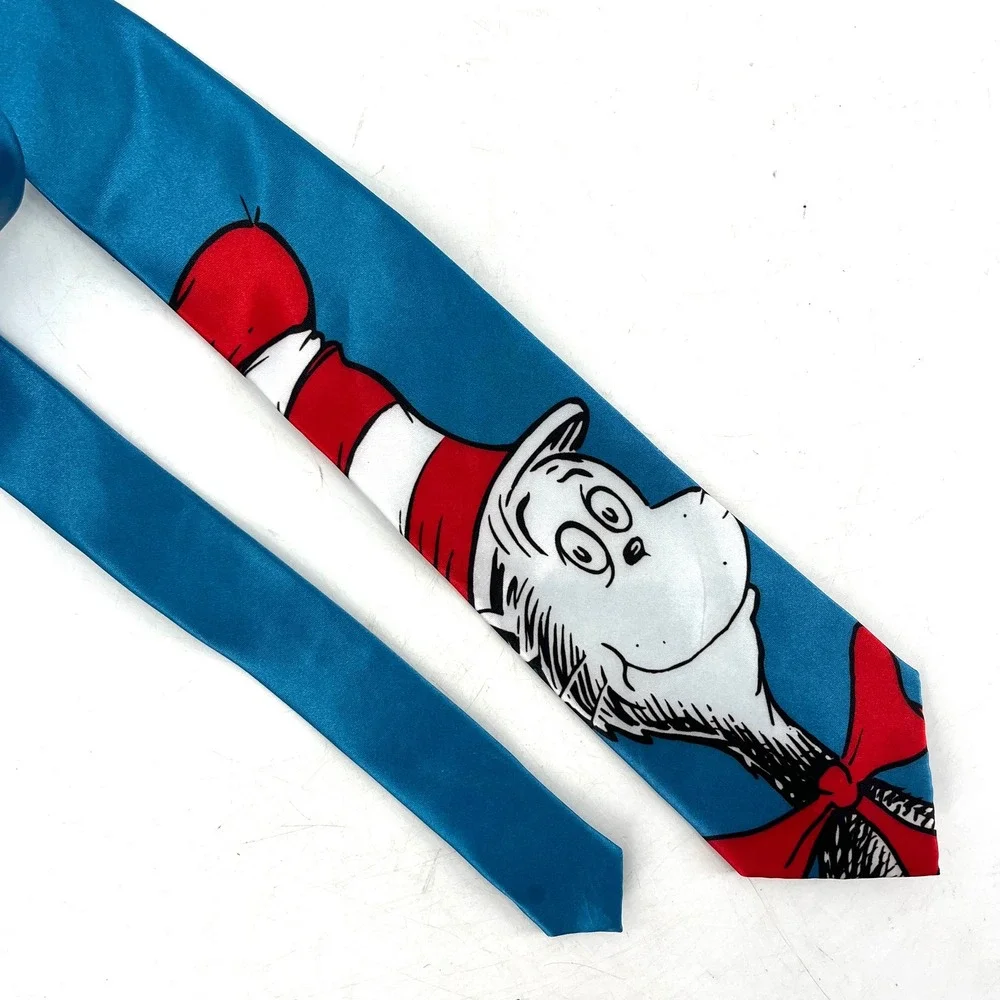 Dr Seuss Cat‎ in the Hat Necktie Blue Red White Character Novelty 62 x 3.5
